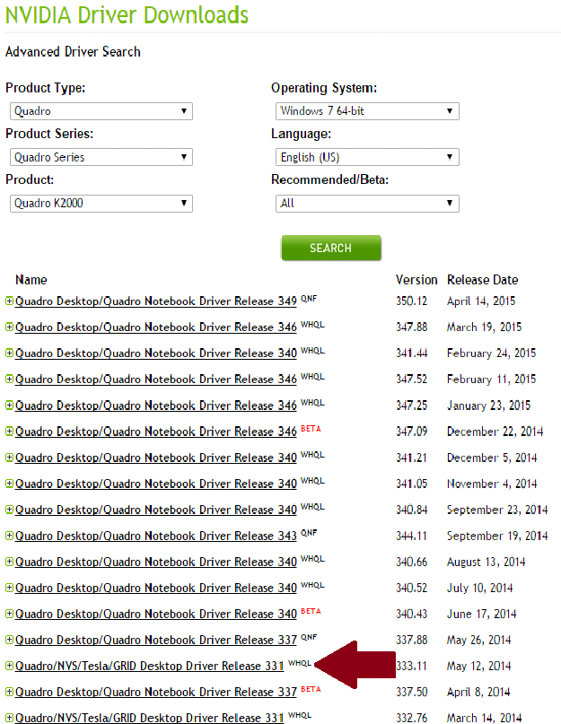 Application crash NVIDIA driver downgrade