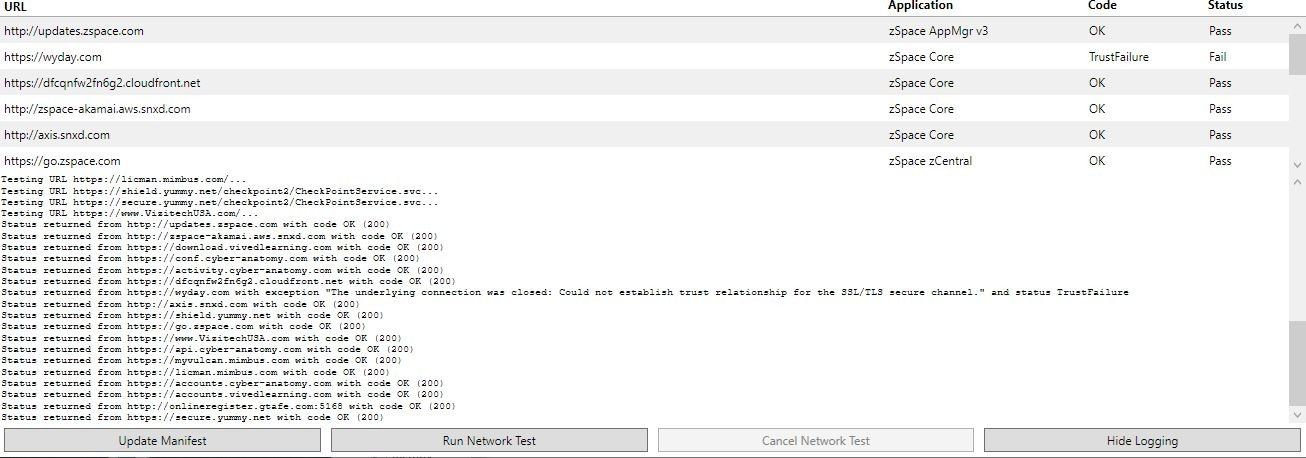 zSpace Network Tool